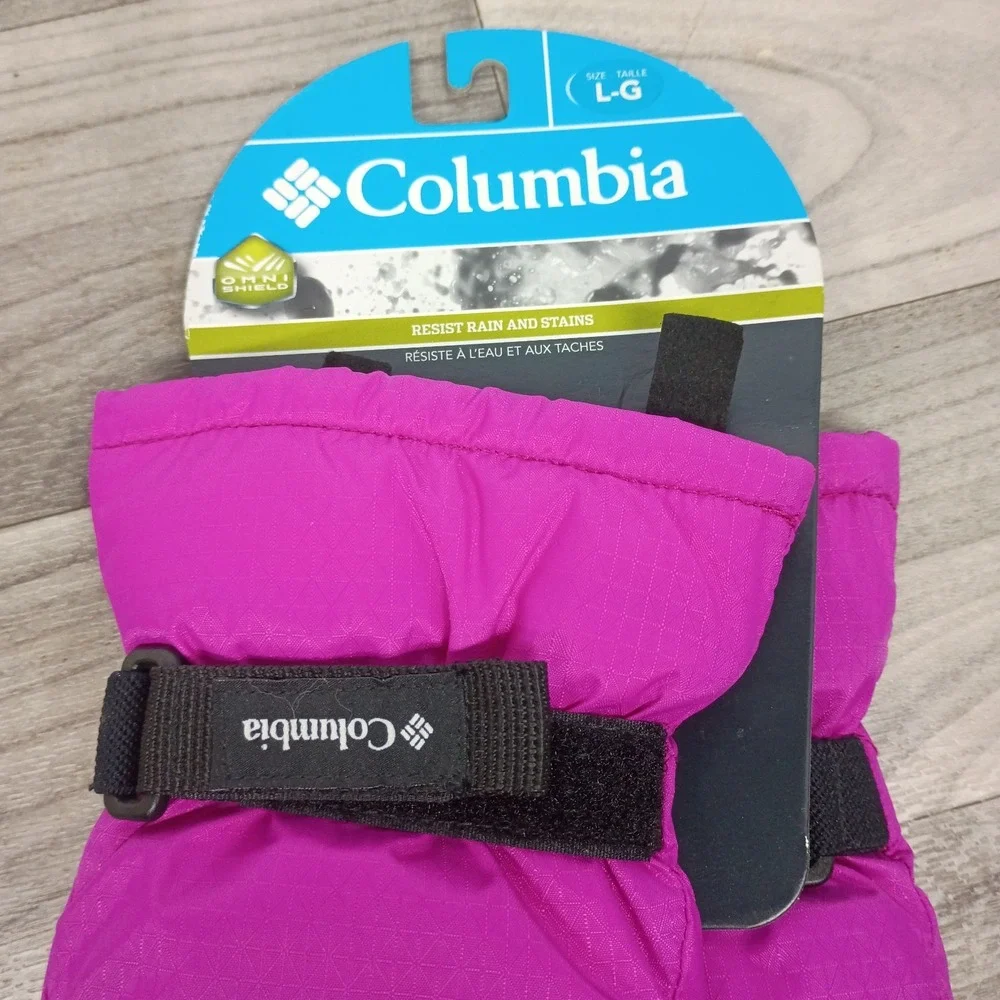NWT COLUMBIA YOUTH Large Omni-Shield Pink Snoward Snow Glove Kids Water Resist